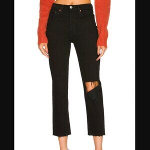 RE/DONE Originals 70s Stove Pipe Jeans Black Sz. 27 NWT